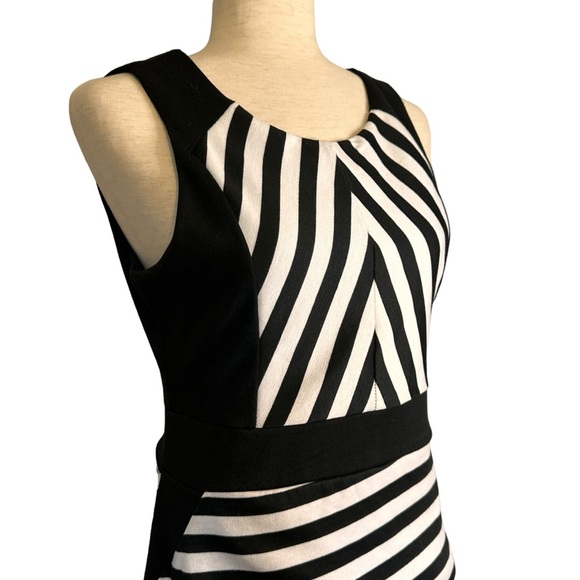 Maurices Black White Striped Sleeveless Sheath Dress NWT Size 9/10 #H1013 - Picture 4 of 11